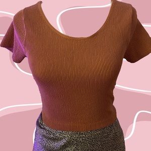 🧡 Burnt Orange ribbed crop top🧡